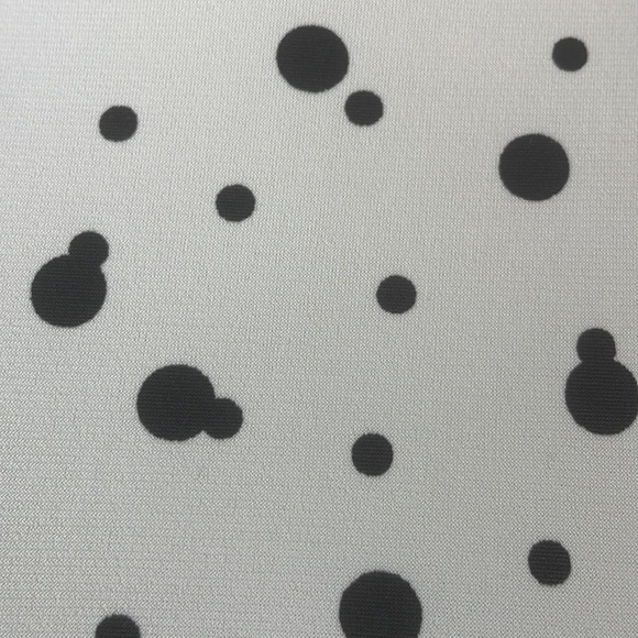 Nasty Gal Cream w/Black Polka Dot Print Mini Dress w/Tiered Elastic Ruching - 6 - Picture 3 of 12